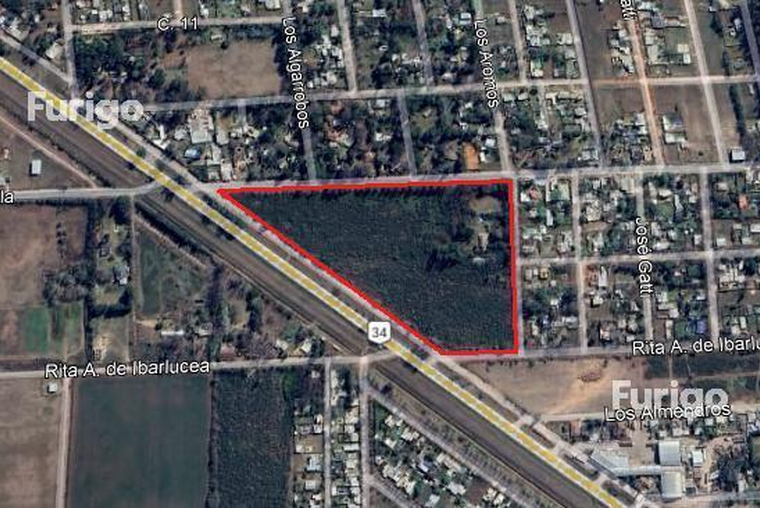 Sobre Ruta 34 esquina Alfredo Schilla. 62.000 metros cuadrados. Energía eléctrica.