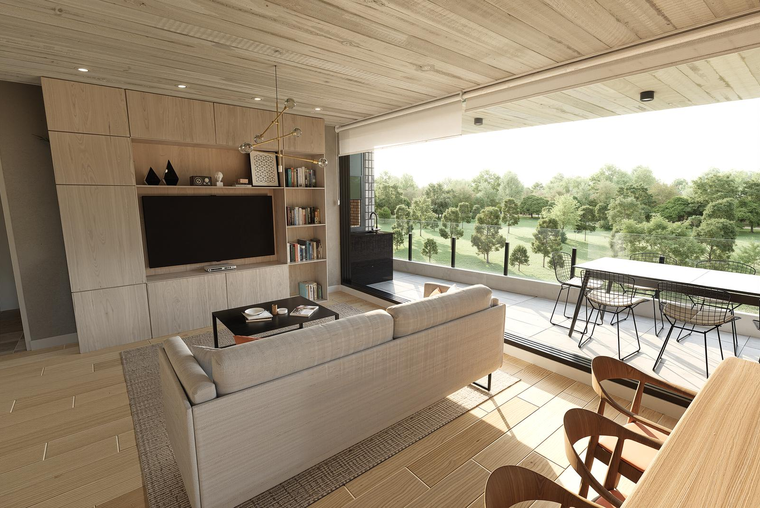 DEPARTAMENTO DE 3 DORMITORIOS VENTA VISTA TOTALMENTE DESPEJADA AL GOLF  FISHERTON ROSARIO