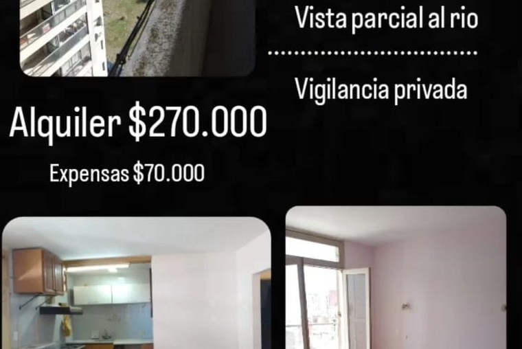 Departamento de 2 dormitorios con vista al río en Barrio Martín