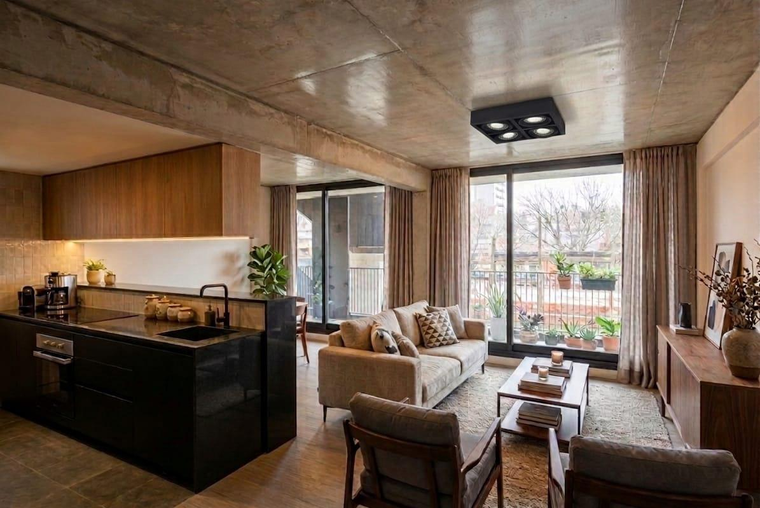 Departamentos de diseño con 3 dormitorios con radiadores y amenities